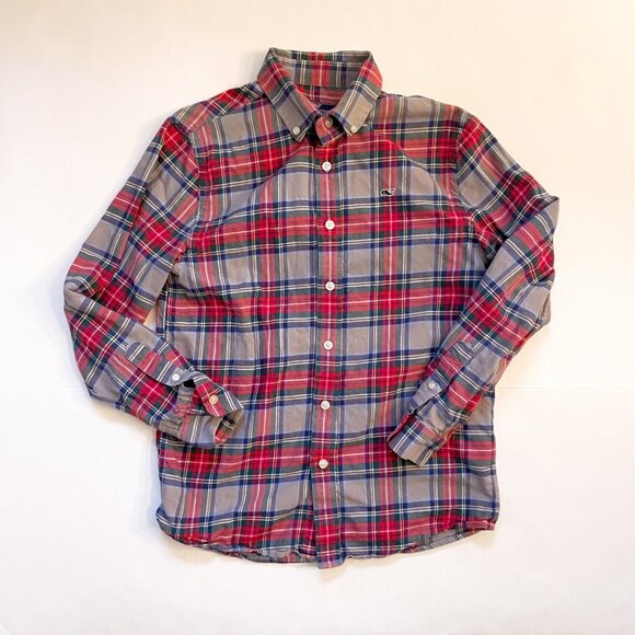 Vineyard Vines Boys Flannel Button Down Shirt, Size 12/14 - Picture 1 of 4